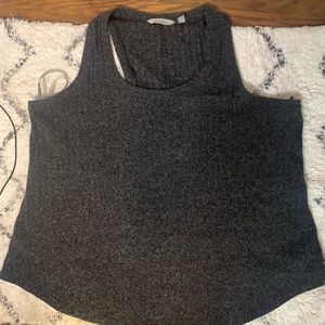 Athleta knit racer back  tank. Size Large dark gray color.